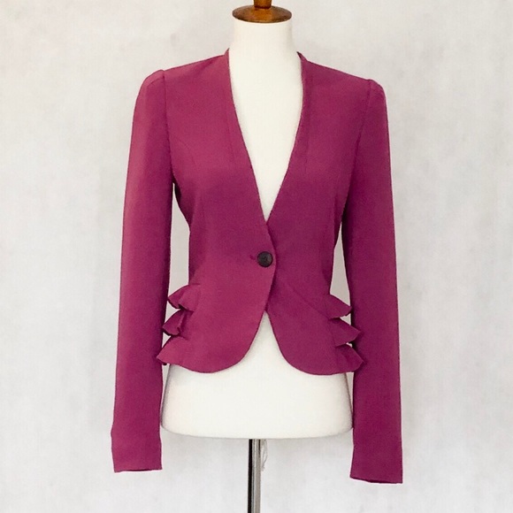 H&M Jackets & Blazers - H&M Ruffle Trim Cropped Blazer